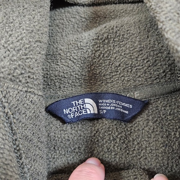 The North Face Womens Olive Green Snap Button Knit Stitch Hoodie Sweatshirt Sz S - Picture 8 of 12